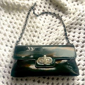 Jessica McClintock Emerald Snake Skin Design Purse